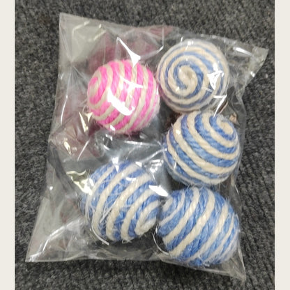 Katzenspielzeug Katzenball Geflochtener Sisalball Kaubar Verschleißfest Geeignet zum Spielen Zufällige Farben