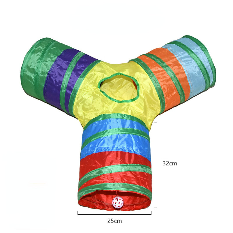 Katzentunnel Regenbogen Haustier Auslauf, Verschiedene Größen Und Stile, Zusammenklappbarer interaktiver Katzenlaufsteg