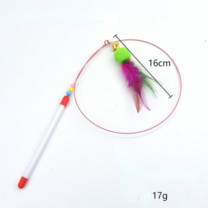 Katzenspielzeug Katzenangel elastischem Stahldraht mit Glöckchen, in verschiedenen Designs, interaktiv (1 Stück)
