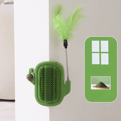 Katzenspielzeug, Katzenminze Ball Kaktus Kratzwerkzeug mit Glocke Angelrute, Home Automatisches interaktives Kratzspiel