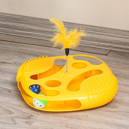 Puzzle Katzen box interaktive Scheibe mit beweglichen Kugeln und Federfedern, lustiges Labyrinthspiel