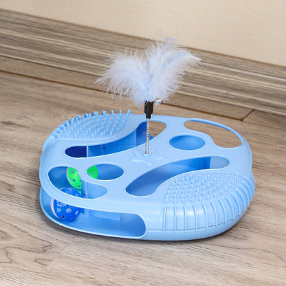 Puzzle Katzen box interaktive Scheibe mit beweglichen Kugeln und Federfedern, lustiges Labyrinthspiel