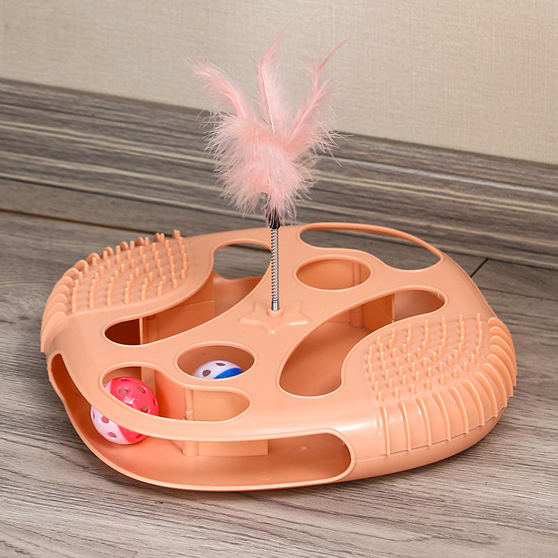 Puzzle Katzen box interaktive Scheibe mit beweglichen Kugeln und Federfedern, lustiges Labyrinthspiel