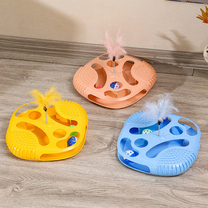 Puzzle Katzen box interaktive Scheibe mit beweglichen Kugeln und Federfedern, lustiges Labyrinthspiel