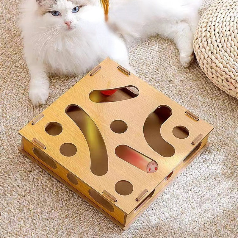 Puzzle Katze Track Spiel Box Glocke Ball Katze Teaser Stick Verbundplatte, Selbstunterhaltung