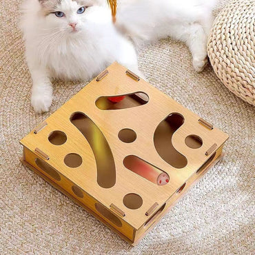 Puzzle Katze Track Spiel Box Glocke Ball Katze Teaser Stick Verbundplatte, Selbstunterhaltung