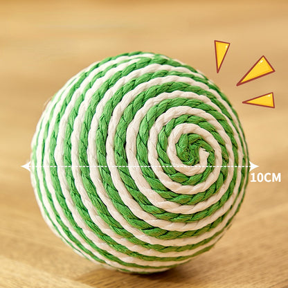 Katzenspielzeug ball Sisal 10cm kann Geräusche machen, unterhaltsam und für den Innenbereich interaktiv