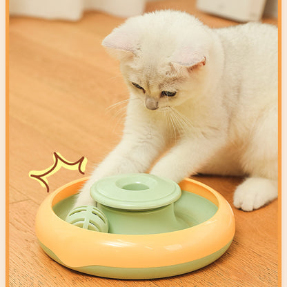 Katzenspielzeug Elektrisch, Karottenform Rotierenden Federn Katzenangel, Zwei Farben, verkaufen Ersatzfedern in Blau & Grün