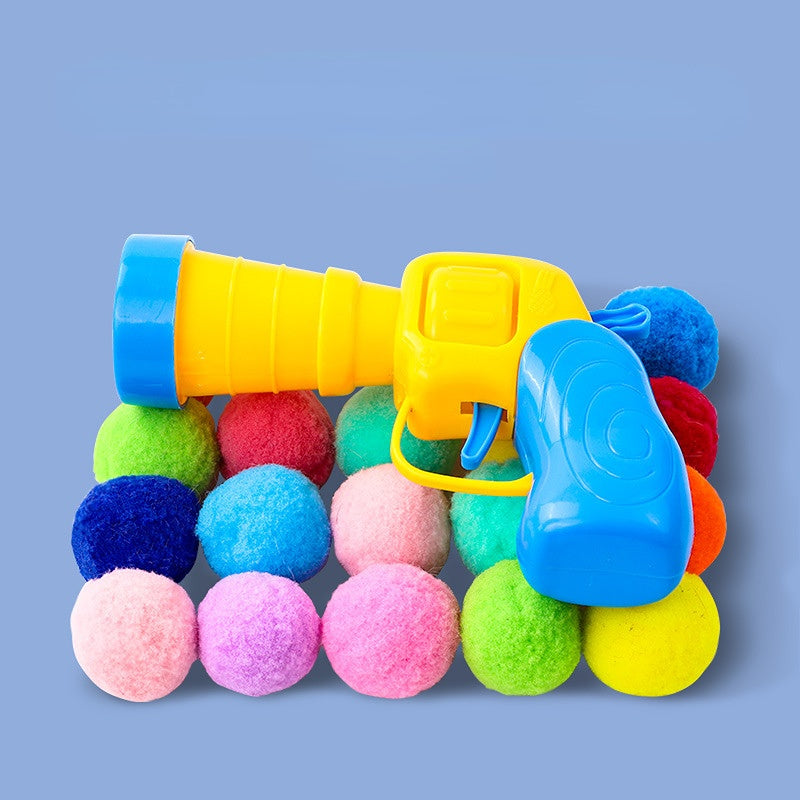 Katzenspielzeug Hochelastische EVA-Bälle und Pompon-Werfer, Interaktion zwischen Mensch und Katze