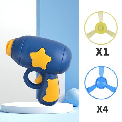 Katzenspielzeuge, Frisbee und Gyroskop Werfer, blau leuchtendes interaktives Indoor ParkourSpielzeug