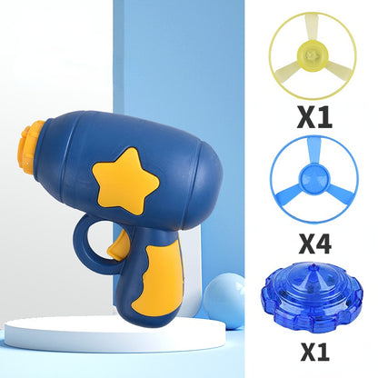 Katzenspielzeuge, Frisbee und Gyroskop Werfer, blau leuchtendes interaktives Indoor ParkourSpielzeug