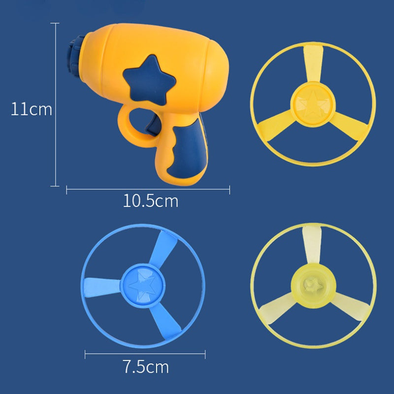 Katzenspielzeuge, Frisbee und Gyroskop Werfer, blau leuchtendes interaktives Indoor ParkourSpielzeug