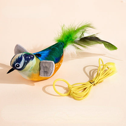 Katzenspielzeug vogel, Plüschspielzeug mit simuliertem Klang, kann zur Selbstunterhaltung im aufgehängt