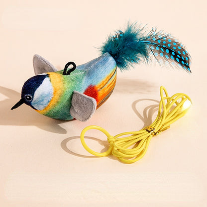 Katzenspielzeug vogel, Plüschspielzeug mit simuliertem Klang, kann zur Selbstunterhaltung im aufgehängt