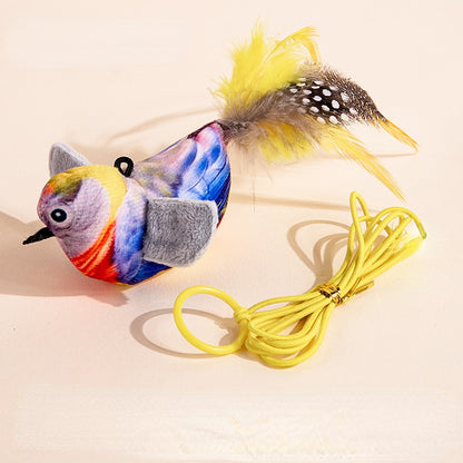 Katzenspielzeug vogel, Plüschspielzeug mit simuliertem Klang, kann zur Selbstunterhaltung im aufgehängt