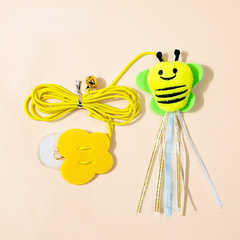 Katzenspielzeug Türrahmen, Elastisches Seil Federglocke Katzenangel, für Indoor-Aktivitäten