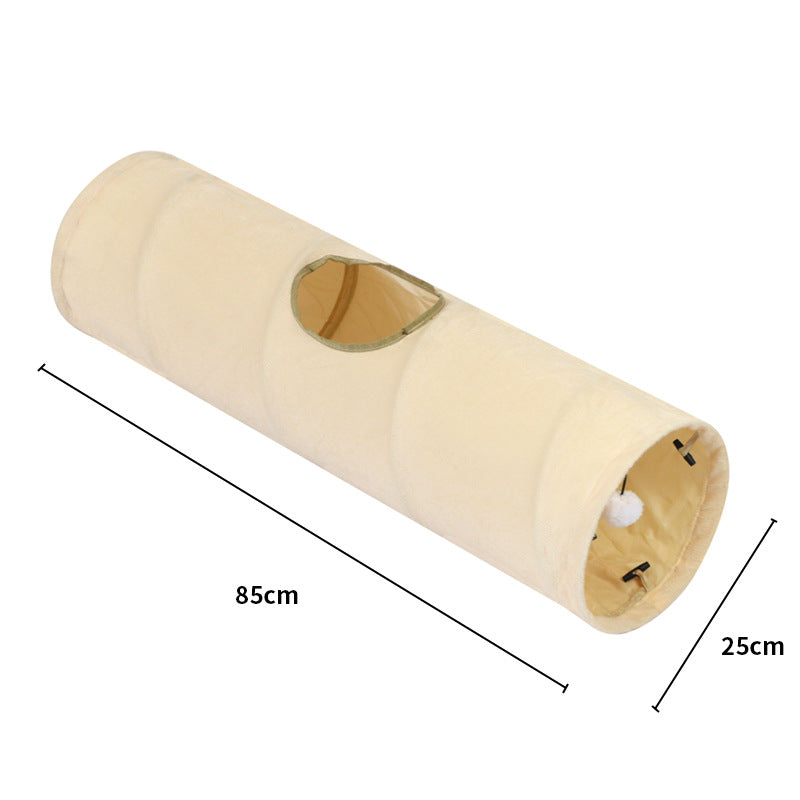 Katzen tunnel gerade, doppellagig, weicher Plüsch, großer Unterhaltungsraum im Innenbereich, faltbar (1 Stück)