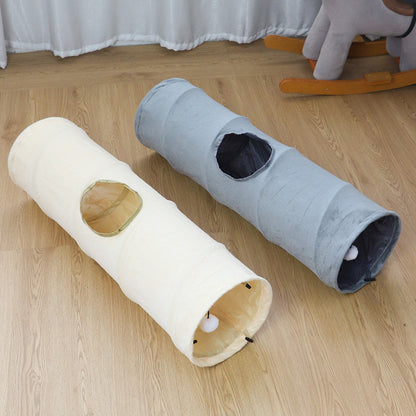 Katzen tunnel gerade, doppellagig, weicher Plüsch, großer Unterhaltungsraum im Innenbereich, faltbar (1 Stück)