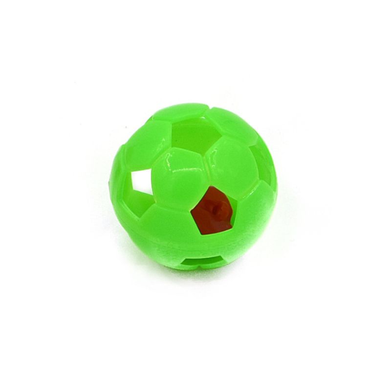 Spielzeug Katze, Katzenball in Fußball-Design mit integriertem Glöckchen im hohlen Inneren, Durchmesser 3,8 cm, Farbe zufällig (1 Stück)