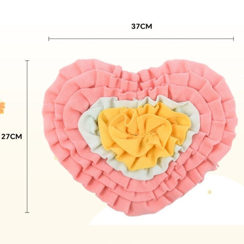 Katzenspielzeuge Herzförmiges Schnüffelkissen, Puzzle pädagogisches Futterversteck zum Energieverbrauchen