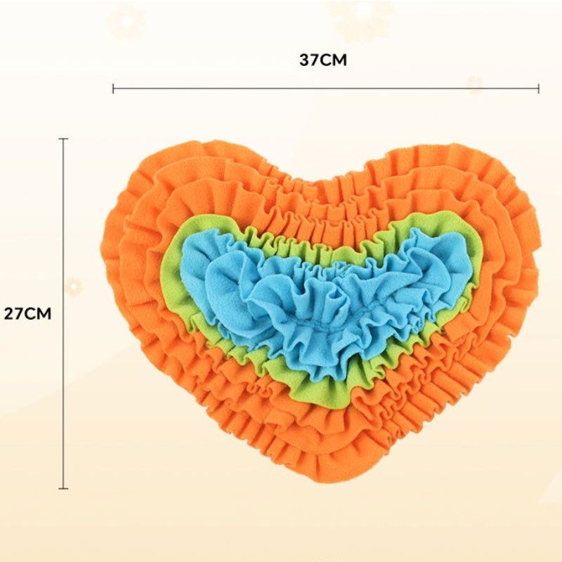 Katzenspielzeuge Herzförmiges Schnüffelkissen, Puzzle pädagogisches Futterversteck zum Energieverbrauchen