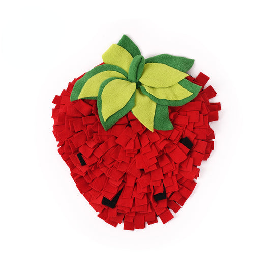 Katzenspielzeug Puzzle Erdbeer Schnüffelmatte, lustiges Slow Food Spiel, interaktives Indoor-Spiel