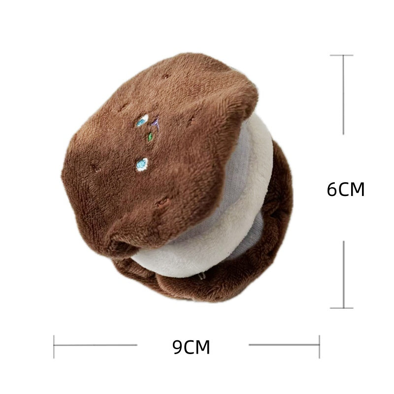 Katze Kuscheltier Simulation Brot Essen Nachmittagstee, Papier Sound, Essen Verstecken Puppe, Interaktiv (1 Stück)