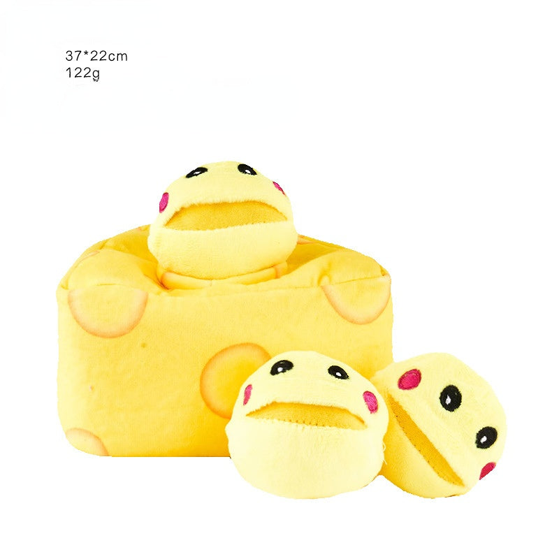 Katze Plüschtier Spielzeug, verschiedene Lebensmittel-Designs, geeignet für Schnüffeltraining und interaktive Spiele im Innenbereich