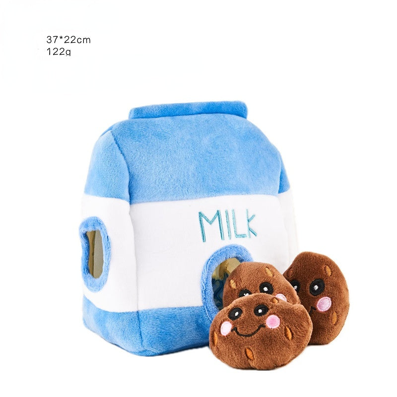 Katze Plüschtier Spielzeug, verschiedene Lebensmittel-Designs, geeignet für Schnüffeltraining und interaktive Spiele im Innenbereich