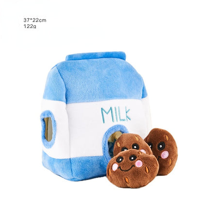 Katze Plüschtier Spielzeug, verschiedene Lebensmittel-Designs, geeignet für Schnüffeltraining und interaktive Spiele im Innenbereich