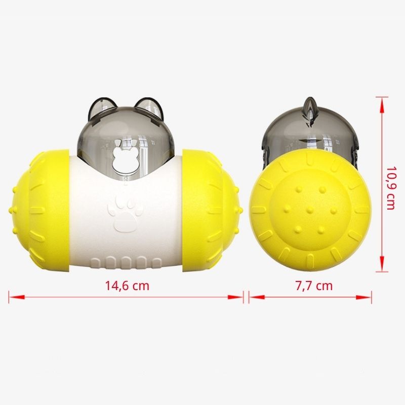 Katze Spielzeug, Interaktives Futterspielzeug für Katzen und Hunde, Intelligenzspielzeug zur Förderung des Spielens und Denkens, erhältlich in Gelb und Blau
