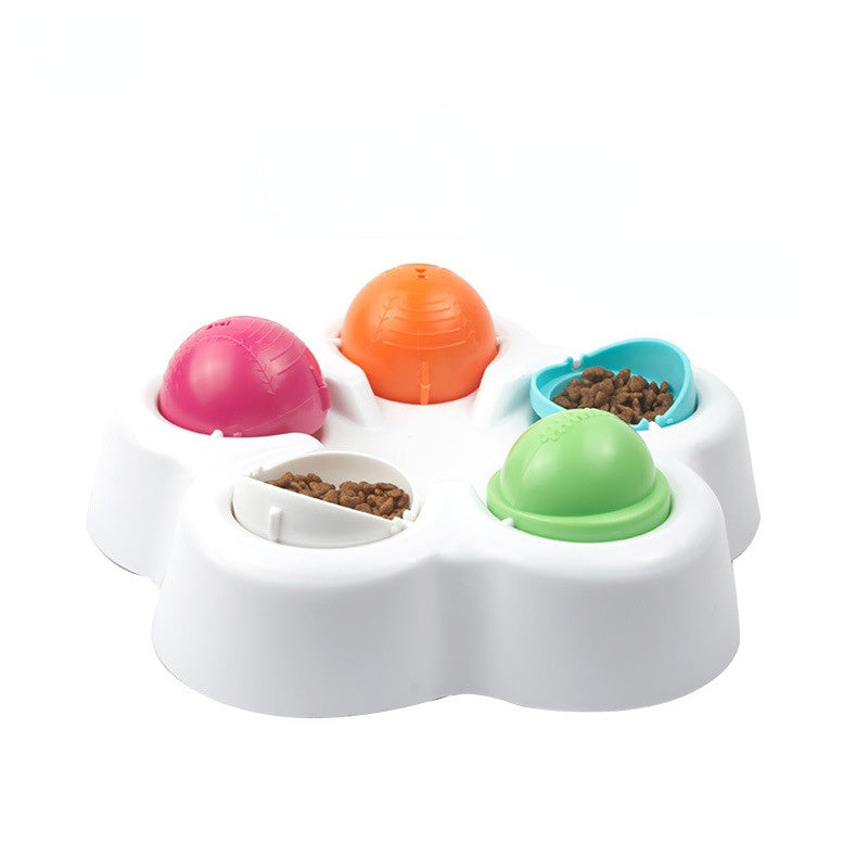 Puzzle Katzen spielzeug , langsam fressender Ball, verschleißfest und bissfest, unterhaltsam, mit 5 farbigen Bällen