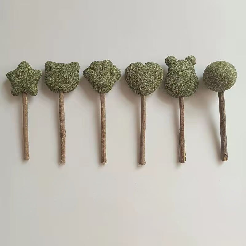 Katzenminze Spielzeug Lollis in verschiedenen Formen, zum Kauen und Spielen mit Katzen, einzeln verpackt (1 Stück)