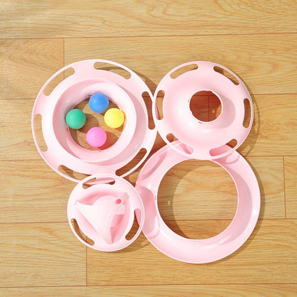 Katze Spielzeug, Interaktives Katzenspielzeug mit 4 Ebenen, Einfache Montage, Rutschfeste Unterseite für Stabilität