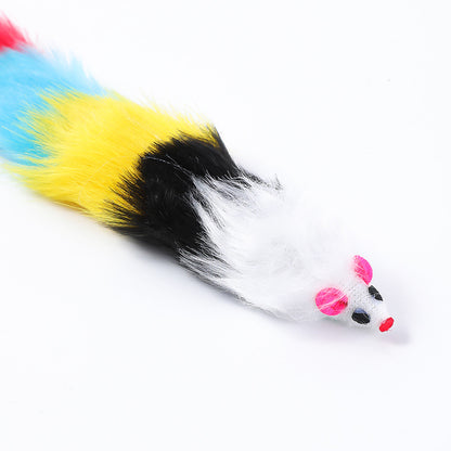 Katzen Spielzeug, Interaktives Katzenspielzeug Maus, Plüschmäuse mit Klingel am Schwanz, 30cm Lang, 5er Set