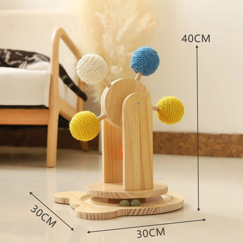 Spielzeug Katze, Holzspielzeug für Katzen mit drehbarem Design, Riesenrad, Fokus auf die Gesundheit und den Spaß der Katze