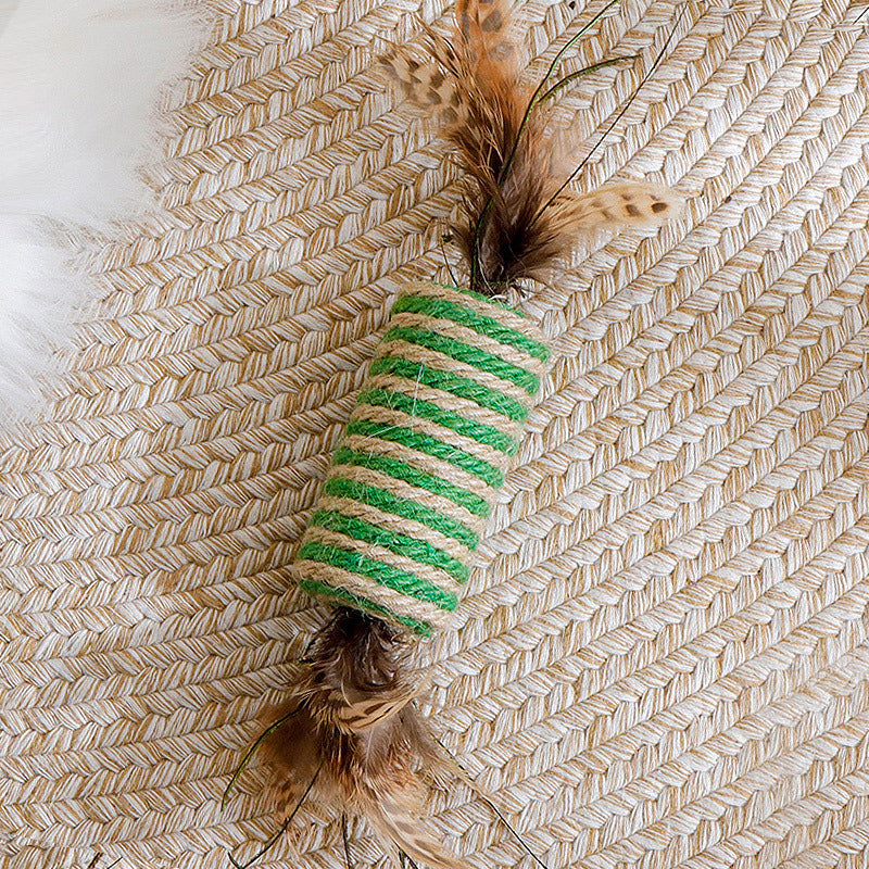 Katze Spielzeug, Candy Form, Interaktives und Geräuschmachendes, Hergestellt aus Sisal und Federn