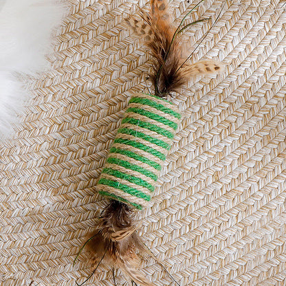 Katze Spielzeug, Candy Form, Interaktives und Geräuschmachendes, Hergestellt aus Sisal und Federn