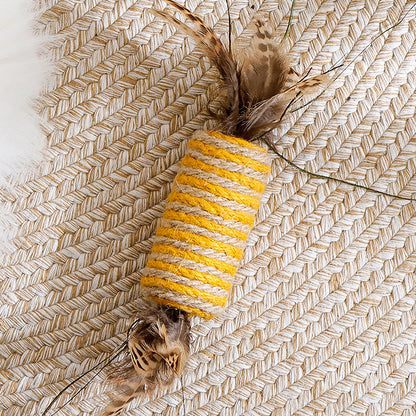 Katze Spielzeug, Candy Form, Interaktives und Geräuschmachendes, Hergestellt aus Sisal und Federn