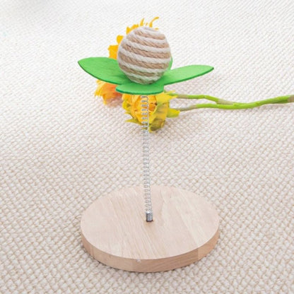 Katzen Spielzeug, Federnde Spielangel mit Spielball, langlebig & robust, stabiler Standfuß für aktiven Spielspaß, bunte Farben