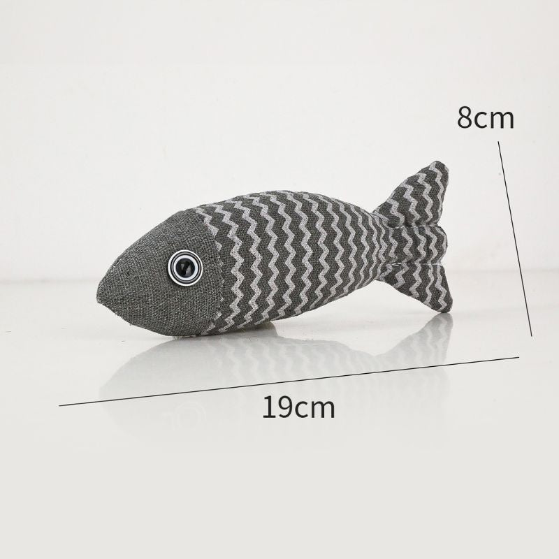 Spielzeug Katze, Interaktives Katzenminze Spielzeug zum Selbstvergnügen, weiches plüschiges Fischspielzeug in Rot, Gelb, Grau (1 Stück)