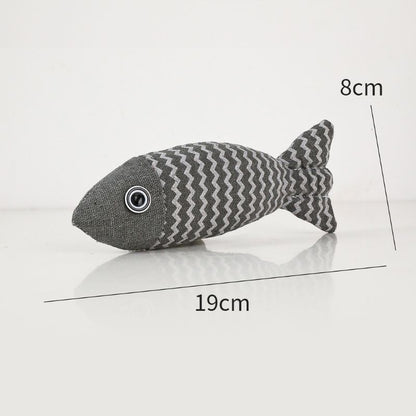 Spielzeug Katze, Interaktives Katzenminze Spielzeug zum Selbstvergnügen, weiches plüschiges Fischspielzeug in Rot, Gelb, Grau (1 Stück)