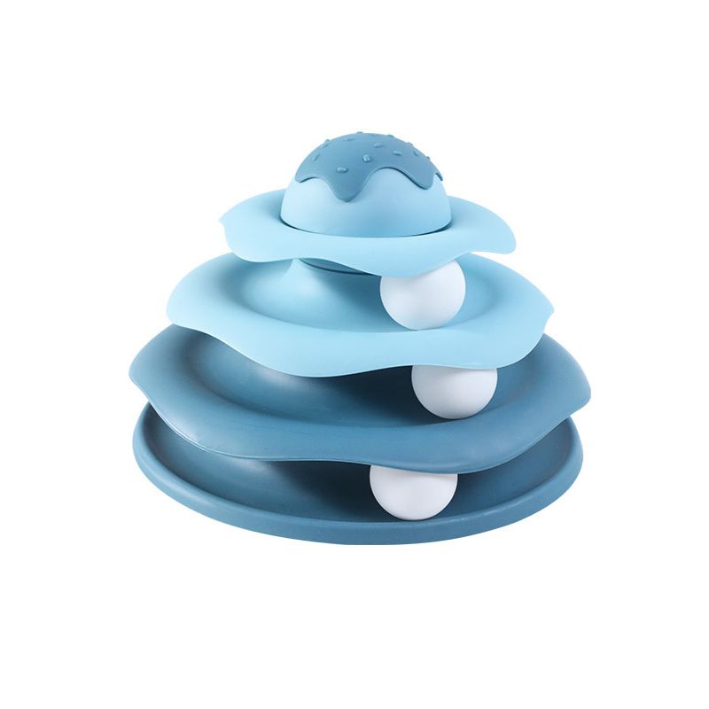 Katzen Spielzeug, Eiscreme-Thema, 4-lagiger Interaktiver Spielzeugbahn für Katzen, Intelligenzförderung und Spaß für Ihre Katze