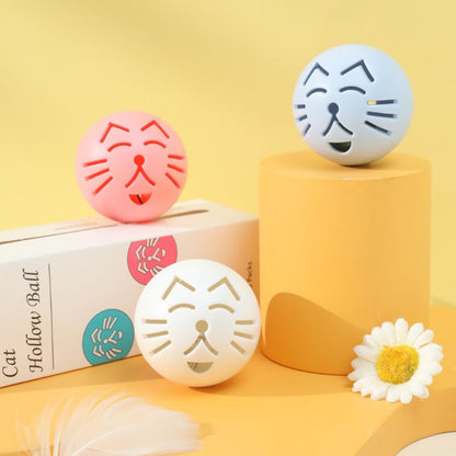 Katzen Spielzeug, Interaktive Spielbälle für Katzen, 3er Set mit Katzenminze, Glöckchen und Leuchteffekt, in Pink, Blau und Grau