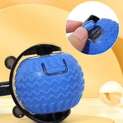 Katzenspielzeug Elektrisch, Interaktiver Spielball für Katzen, Weiches Gummimaterial, Orange & Blau, Katze spielt alleine