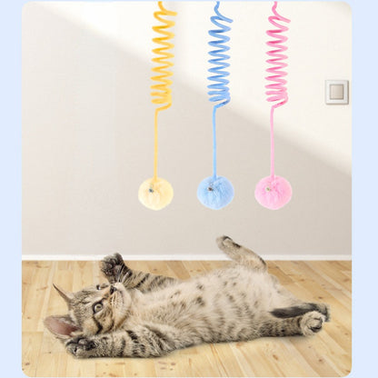 Kuscheltier für Katze, Selbstspielende Katzenspielzeug türrahmen Plüschball, Drei Farben erhältlich für Endlosen Spaß