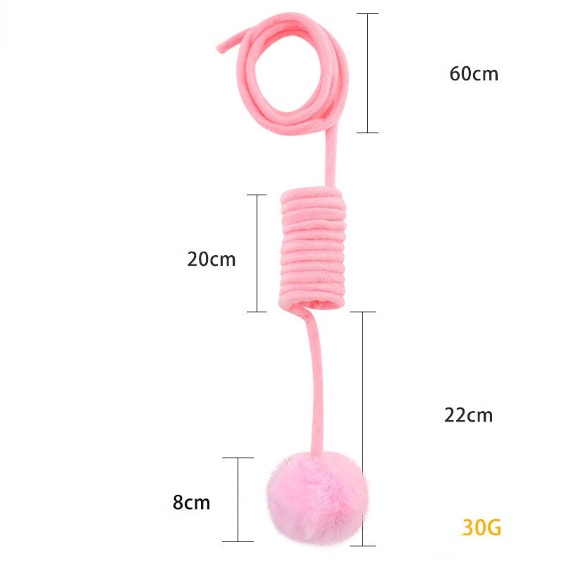 Kuscheltier für Katze, Selbstspielende Katzenspielzeug türrahmen Plüschball, Drei Farben erhältlich für Endlosen Spaß