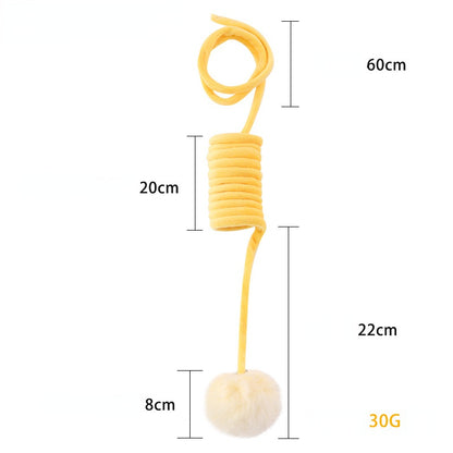 Kuscheltier für Katze, Selbstspielende Katzenspielzeug türrahmen Plüschball, Drei Farben erhältlich für Endlosen Spaß