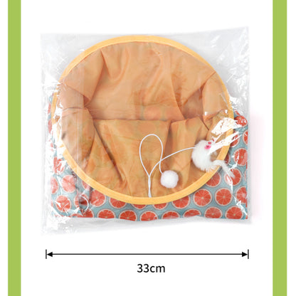 Katzentunnel für Katzen, Katzen Rascheltunnel, Katzenbohrer Tasche mit Tiermotiven & Plüschmaus, für Mehrkatzenhaushalte