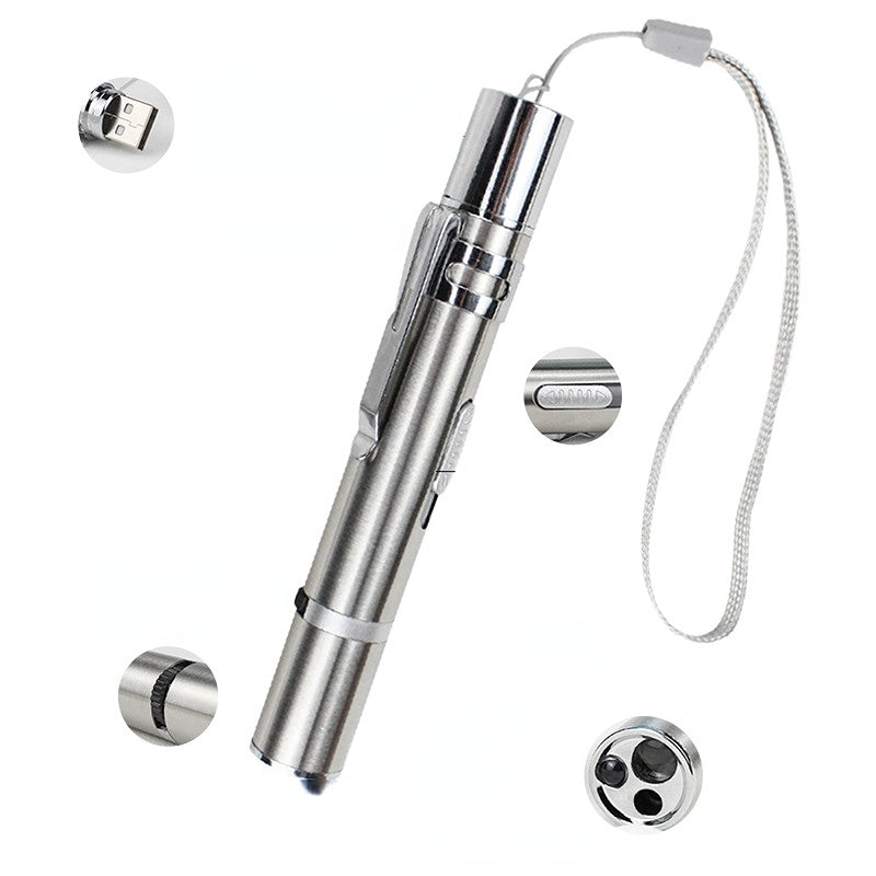 Katzen Spielzeug, laserpoint für katzen, USB aufladbar mit Laserprojektionen, 5 wechselbare Motive für stundenlangen Spielspaß